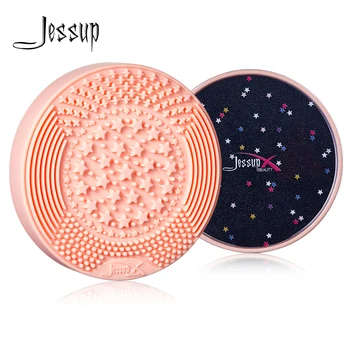 

Jessup New Makeup Brush Cleaner 2-in-1 Dry & Wet Silicone Washing Mat Sponge Remover Color from Brushes Cosmetic Cleaning Tools