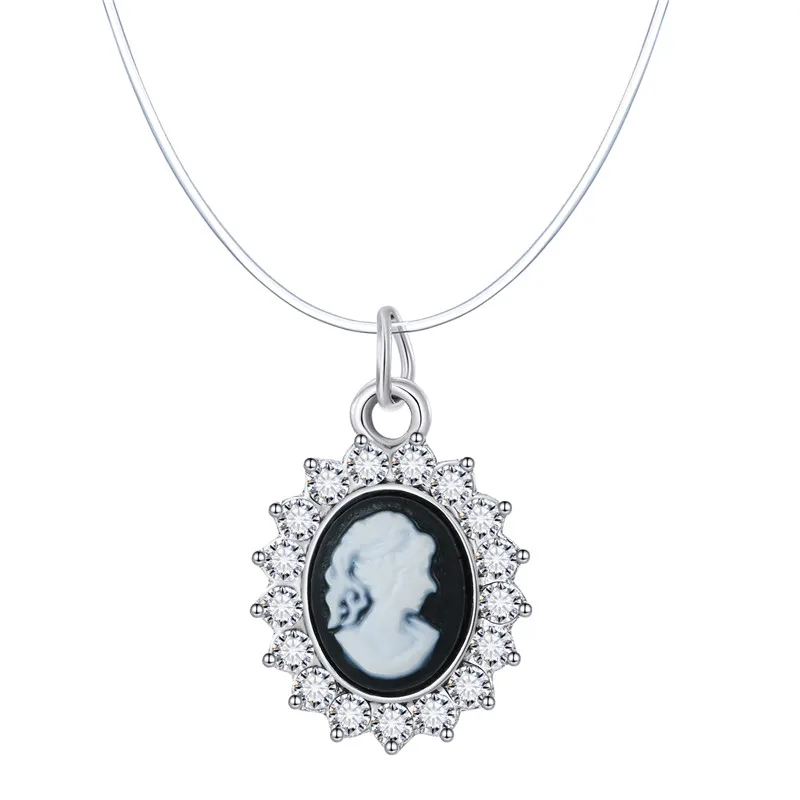 Dayoff-European-Clear-Choker-Invisible-Fish-Line-Beauty-Head-Necklace-Pendant-Neck-Women-Crystal-Rhinestone-Clavicle