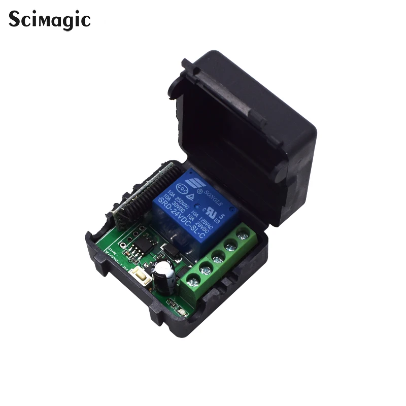DC 24V 1CH Wireless RF Remote Control Light Switch Relay Output Radio Receiver Module+2 CH Transmitter