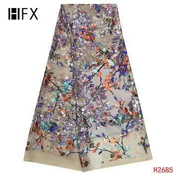 

Black African Laces Fabric Embroidered nigerian French Lace Fabric High quality 2019 African French Net Lace Fabric H2685