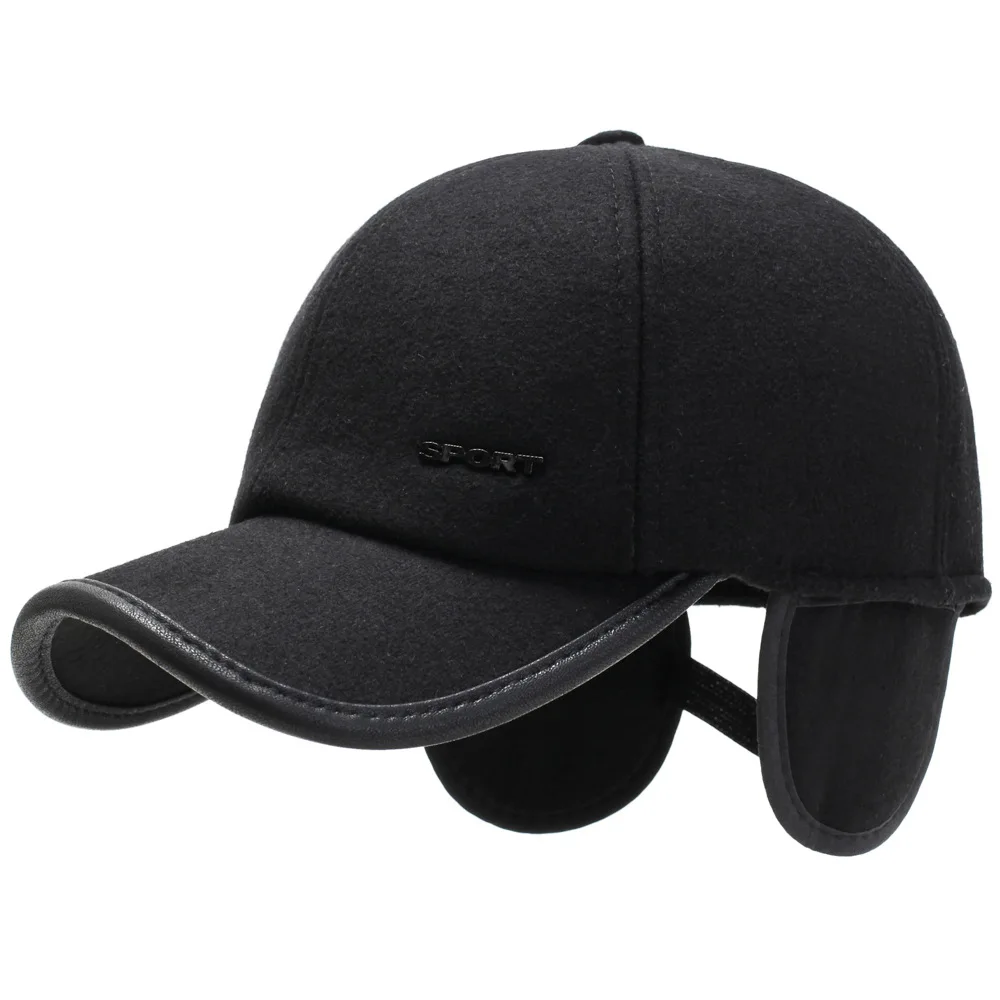 Среднего возраста и пожилых мужчин шапки для мужчин и женщин зима теплая шляпа отца осень и зима Защита уха шерстяная бейсболка