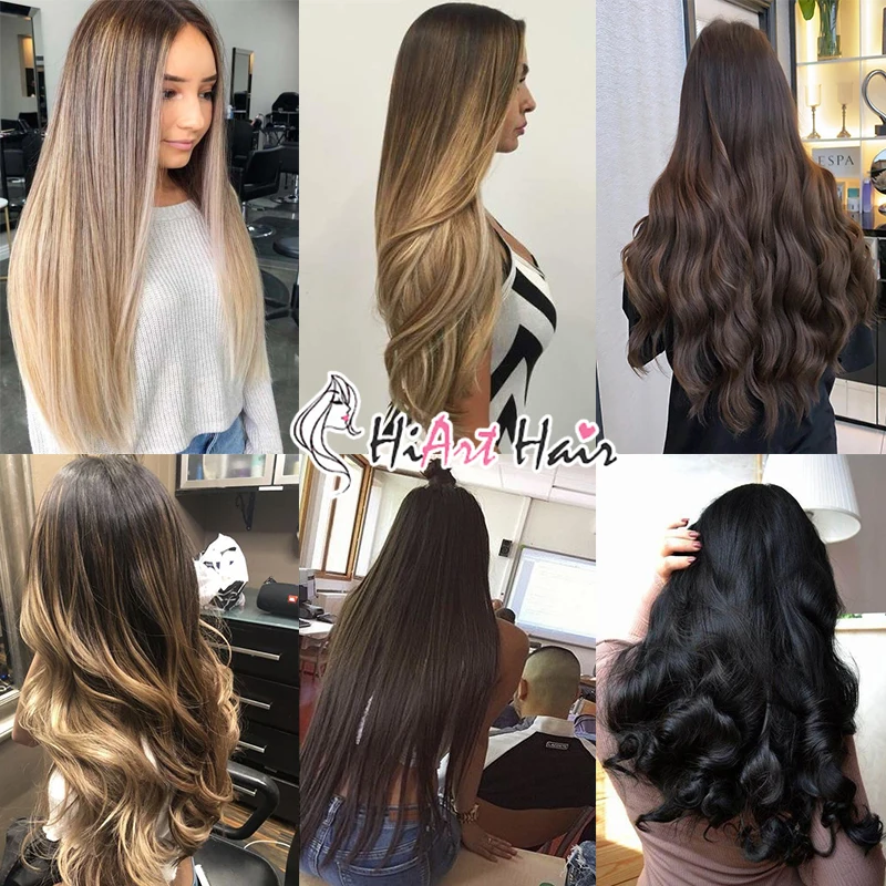 Волосы для наращивания HiArt 1 г 100% натуральные волосы remy keratin Заводские двойные