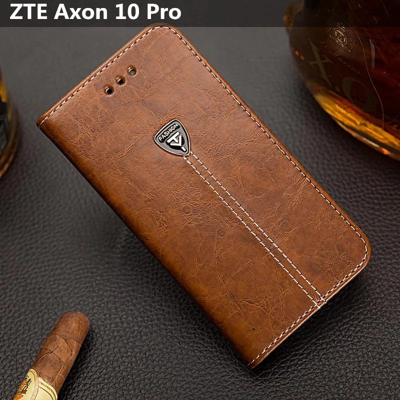 

EFFLE For ZTE Axon 10 Pro Case 6.47'' Luxury PU Leather Back Cover Case For ZTE Axon 10 Pro Case Flip Phone Bag Skin with Slots