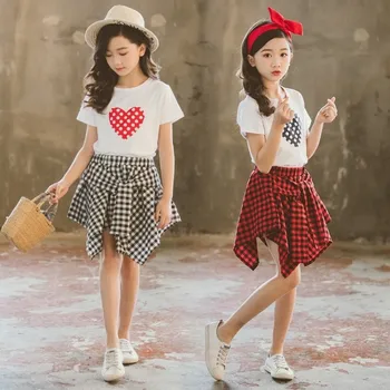 

Girls Summer Two-piece Suit 2020 Spring and Summer New Children's Clothing T-shirt Russian Girl Children Foreign Style Set 12