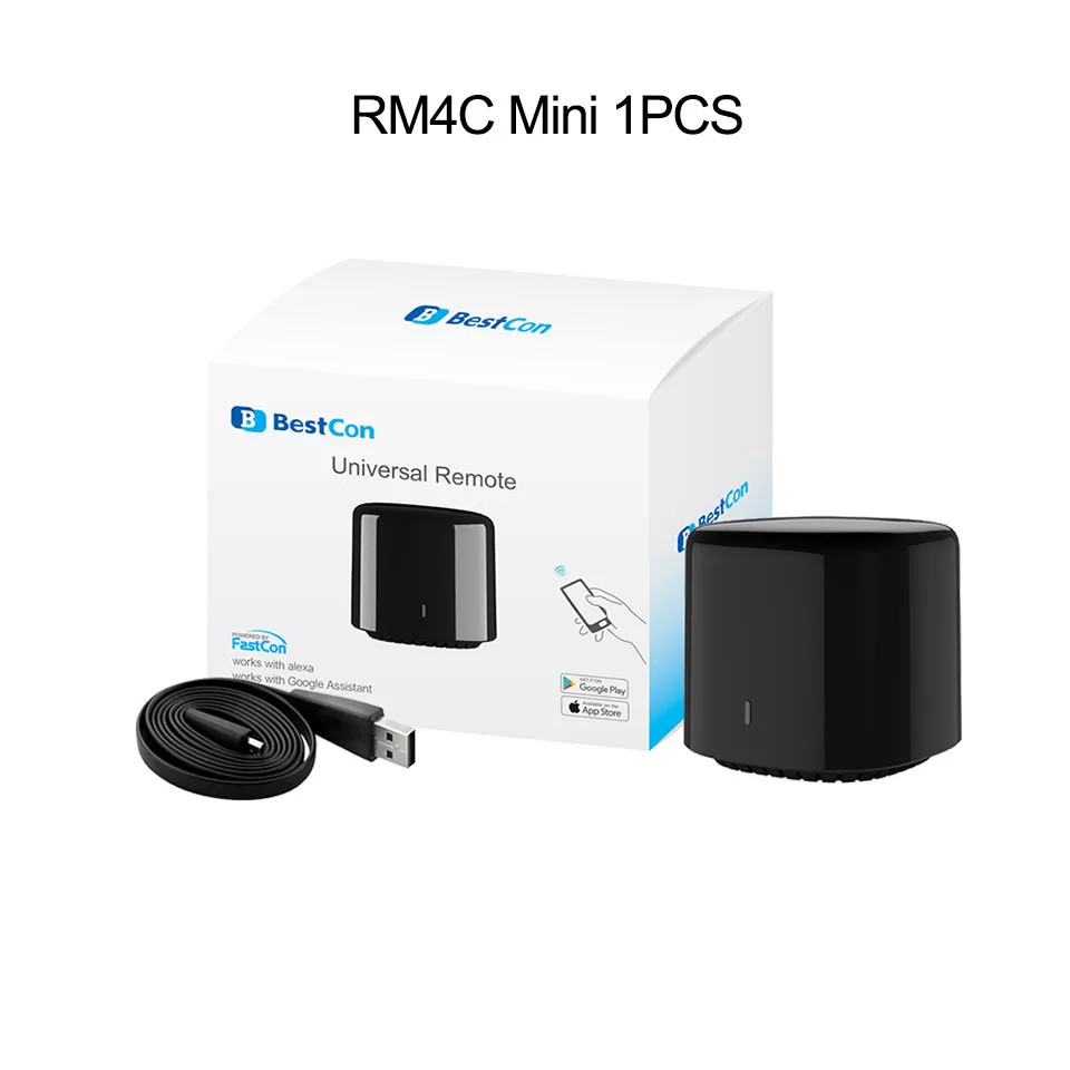 Rm4C mini 1pcs Broadlink RM Pro+ RM33/RM4C Мини WiFi+ IR+ RF Универсальный Интеллектуальный пульт дистанционного управления Лер Голосовое управление работает с Alexa Google Home - Bundle: Rm4C mini 1pcs
