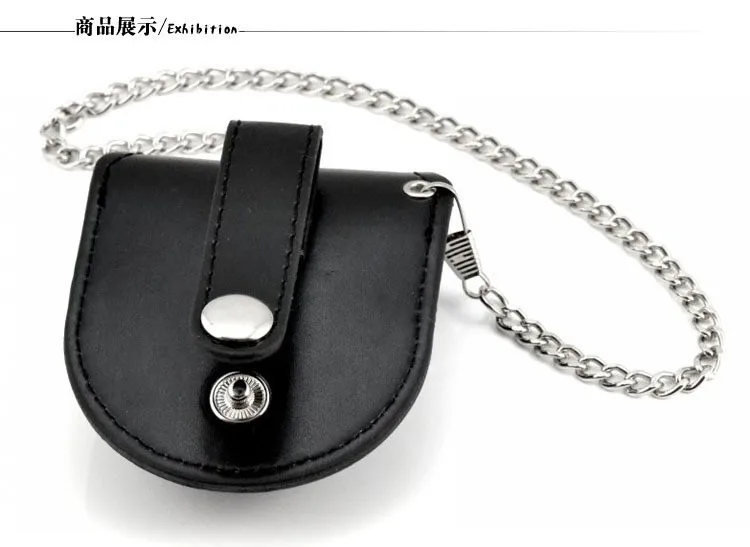 Винтажное мужское заднее коричневое Покрытие Классические карманные часы коробка держатель чехол для хранения портмоне сумка с цепочкой 37,5 см подарок