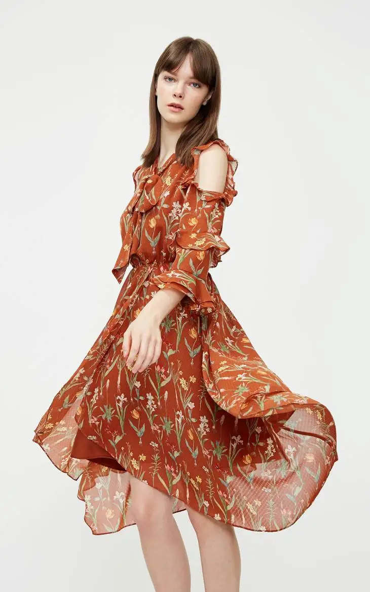 Vero Moda женское платье со шнуровкой и оборками с рукавами 3/4 | 31917C553