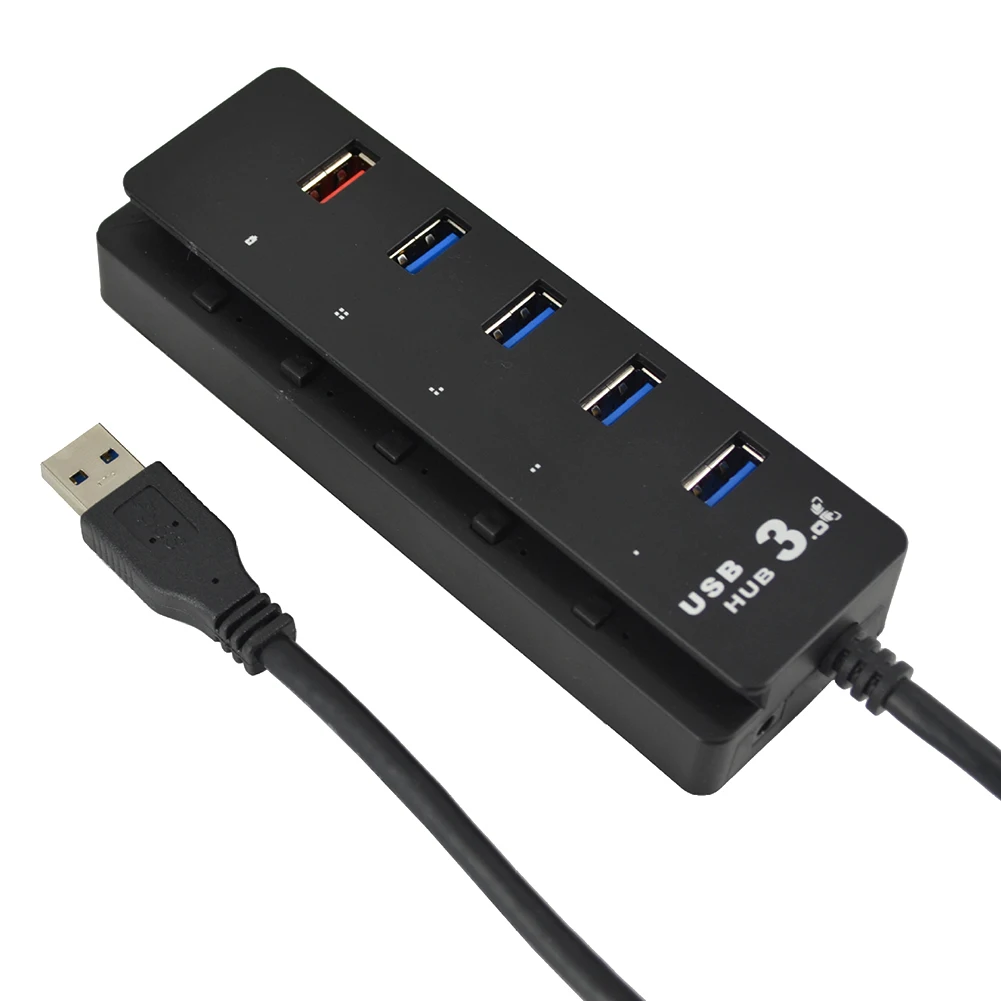 Практичный адаптер питания с 5 портами, профессиональный usb-хаб для зарядки, компьютерный разветвитель, аксессуары для выключения, световой светильник