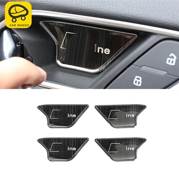 

CARMANGO for Audi A3 2017-2019 Car Styling Inner Door Handle Bowl Wrist Cover Trim Frame Sticker Chrome Interior Accessories