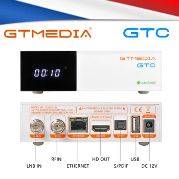 

Spain GTMEDIA GTC TV BOX 4k H.265 Android 6.0 2GBRAM +16GBROM DVB-S/S2 DVB+T/T2/Cable/ATSC-C/ISDBT Wifi Satellite Receiver