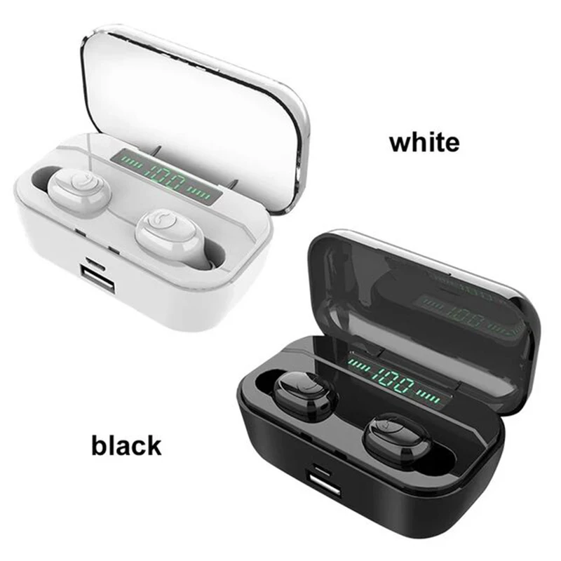 New Bluetooth Earphone 8D Stereo Wireless Earbuds Mini Wireless Earphone Headset with 2200mAh Power Bank Earphone Headphone