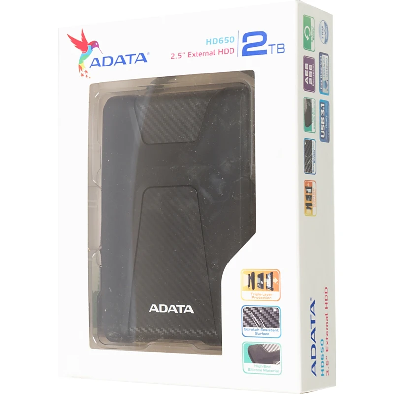 Жесткий диск A-Data USB 3.0 2Tb AHD650-2TU31-CBK HD650 DashDrive Durable 2.5" черный