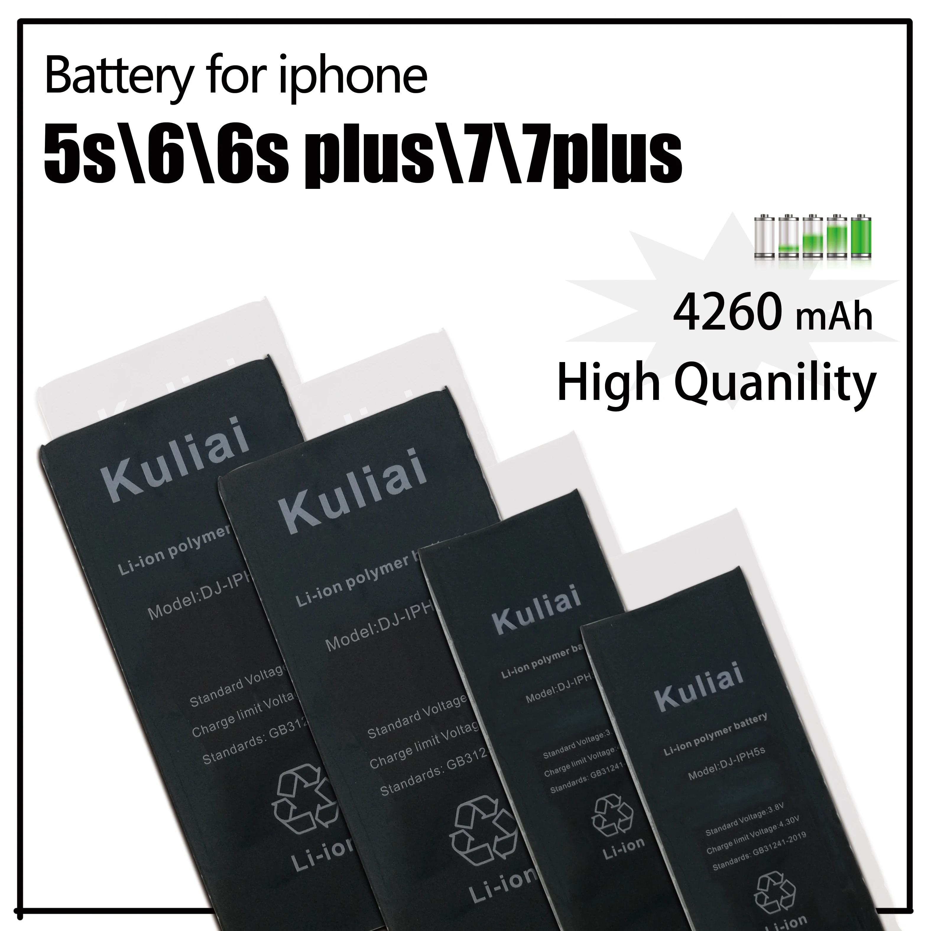 4260 мАч Высокая емкость Телефона батарея для iPhone 6 7 Plus Замена батареи 0 цикл 5S 6sp