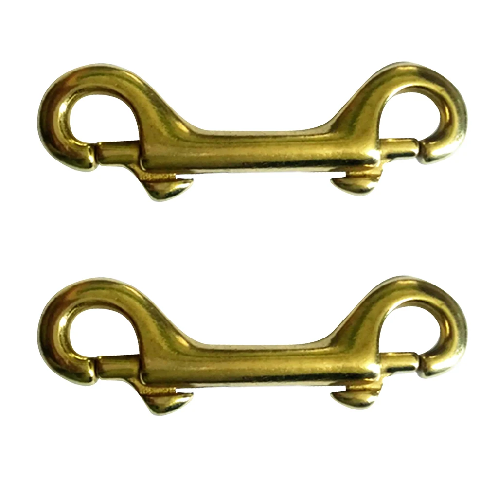 2 Pieces Scuba Diving Brass Double Ended Snap Bolt Hook Key Chain Ring Holder 3.5