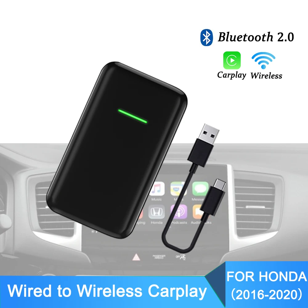 

Apple Carplay Dongle Wireless For Honda Accord Civic Ridgeline CR-V Odyssey Clarity Passport HR-V CarPlay Auto Wired to Wireless