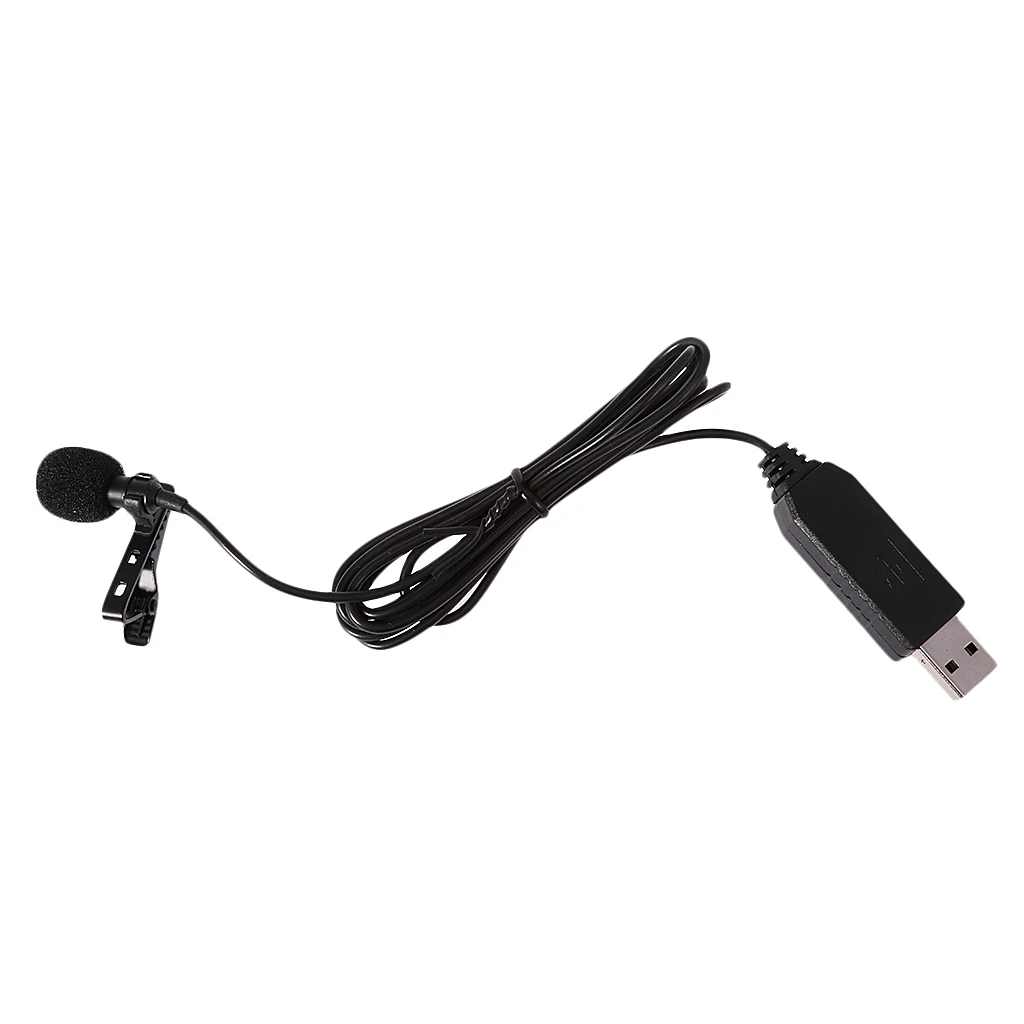 Portable External USB Hands-Free Mini Wired Collar Clip Tie-clip Lapel Lavalier Microphone Mic For PC Laptop Lound Speaker