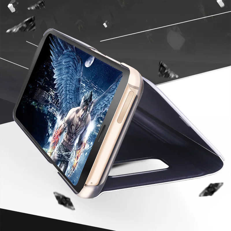 Зеркальный чехол Прозрачный чехол для телефона samsung Galaxy S6 S7 Edge S8 Plus Note 5 Note 8 со смарт-чипом