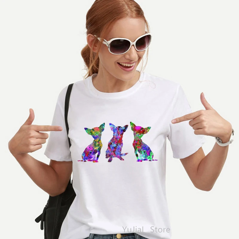 Watercolor Leopard Chihuahua T-shirt 11
