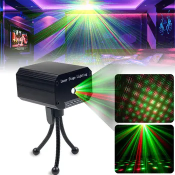 

Laser Stage Lighting Car USB Red Green Sky Starry Sky KTV Mini Mini Voice Control Projector DISCO