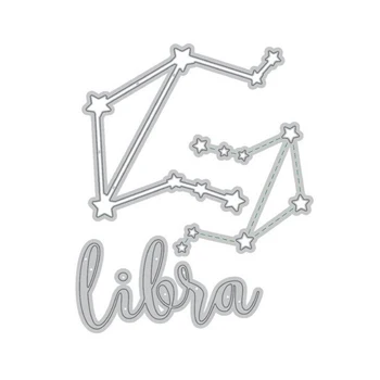 

2020 3D New Libra Metal Cutting Star Dies Scrapbooking For Pentagram Paper Constellation Embossing Frame Stencil Card Stamp Set