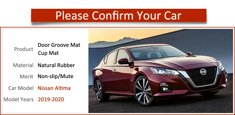 Противоскользящий коврик для Nissan Altima аксессуары L34 аксессуары ворота слот подставка анти-Грязная дверь паз коврик автомобиль