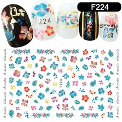 1 лист стикер для дизайна ногтей Прозрачный цветочный узор маникюр DIY Наклейка для ногтей аксессуары V9-Drop