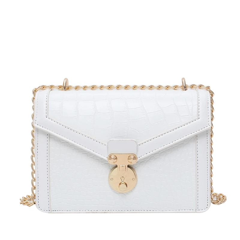 

Fashion Female Shoulder Bag Crocodile Pattern Women Crossbody Bag PU Leather High Quality Chain Small Square Bag Waterproof