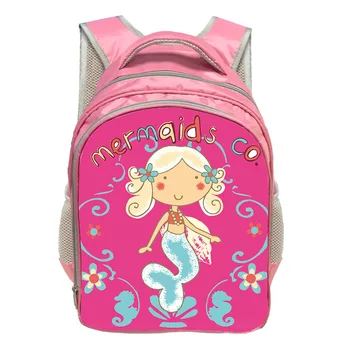 

13 inch Toddler Mochila Child princess cartoon School Bag Kids Fashion princess Mermaid Backpack small Girls Baby Bag