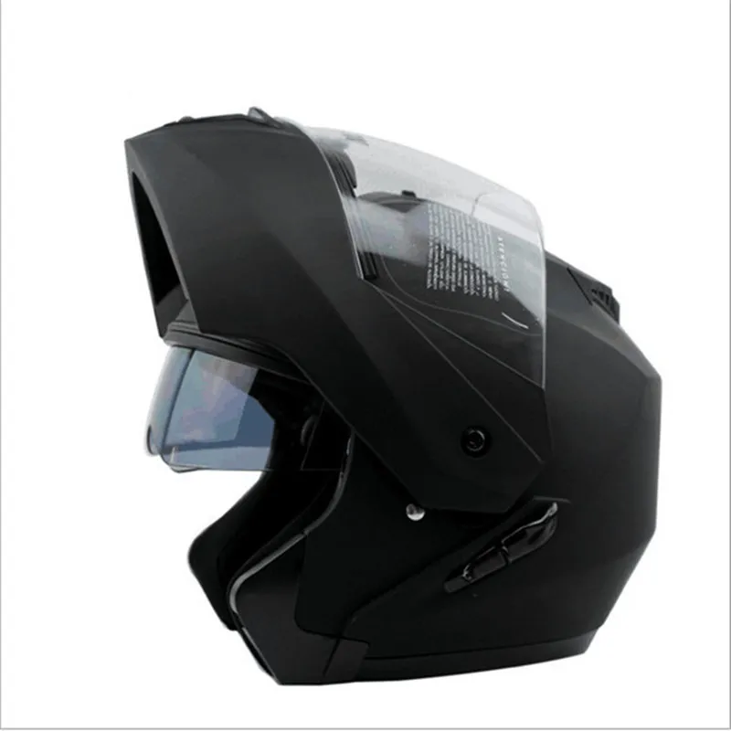 Высокое качество moto rcycle шлем с двойными линзами модульный флип шлем полный шлем для лица cascos para moto мужской гоночный шлем - Цвет: Matte black