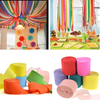 

4.5cm*10m Crepe Paper Streamers Paper Garland Backdrops For Wedding Birthday Baby Shower Party DIY Decoration Pinata Material