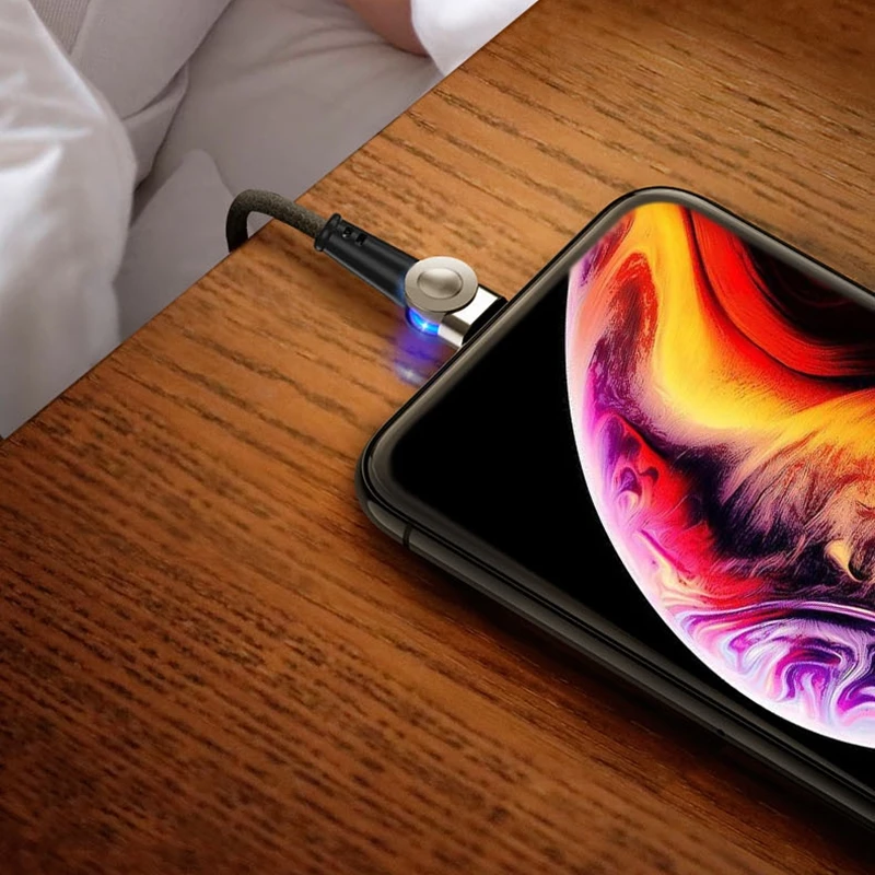 Магнитный зарядный usb-кабель на 180 градусов для iphone, huawei, Xiaomi, type-C, магнитный usb-кабель Micro USB, провод для мобильного телефона