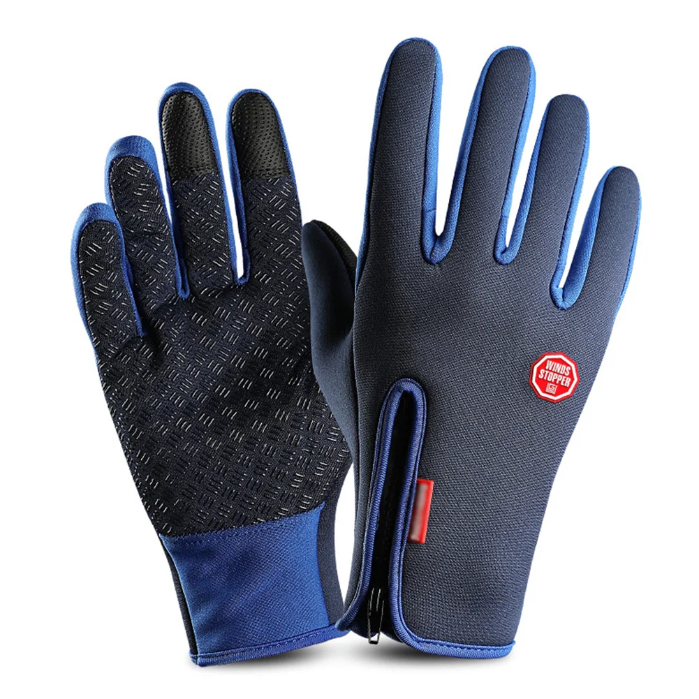 1 Pair Ski Gloves Outdoor Solid Anti Slip Snowboard Men Women Warm Sports Motorcycle Thick Full Finger Winter Riding Waterproof