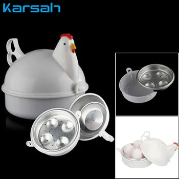 

Kitchen Eggs Steamer Chicken Shaped Microwave Portable Mini Cute Kitchen Cooking Appliances Steamer 4 Egg Boiler Cooker Novelty