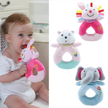 

Cute Baby Rattles Toys Animal Plush Hand Bells Baby Music Rattle for Kid Toys for Newborn Safety Seat Stroller Educational Toys