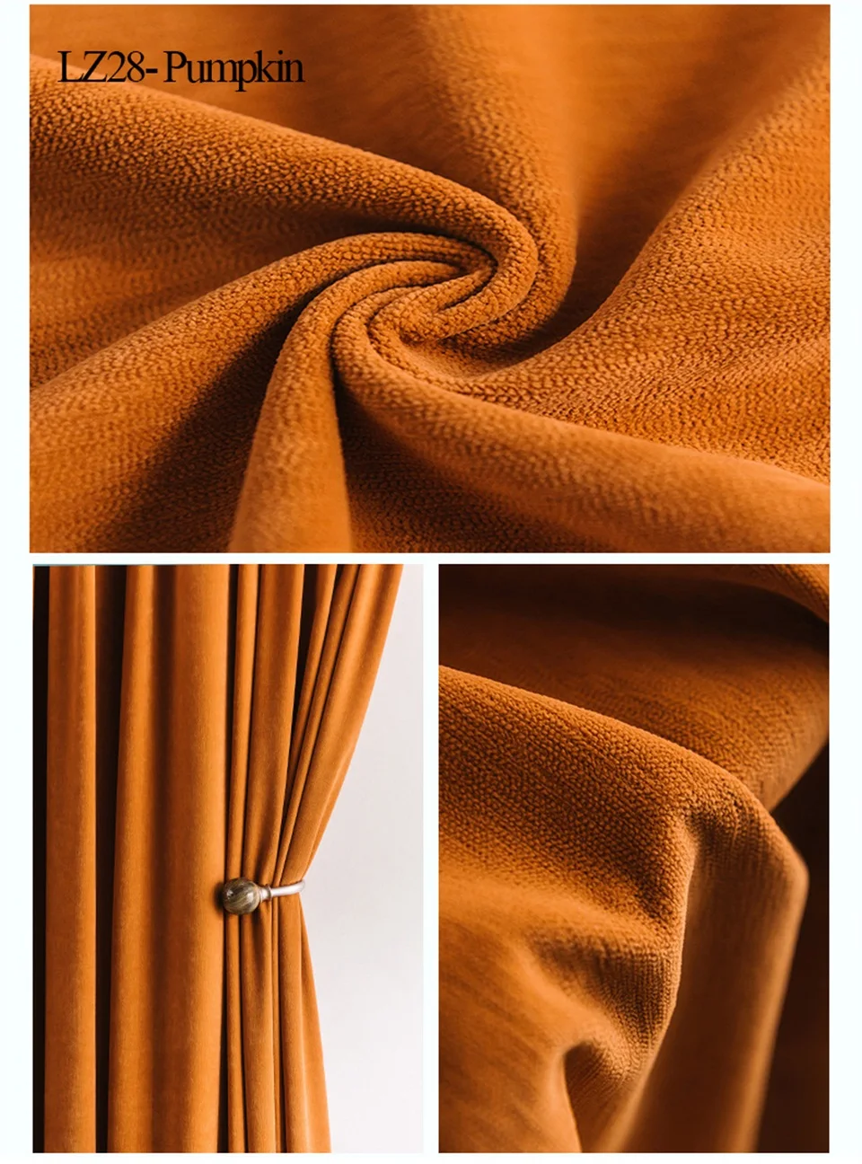 NORNE Modern Super Soft Luxury Velvet Solid Living Room Darkening Curtain for Bedroom Insulating Windows Panel Drapes Blinds