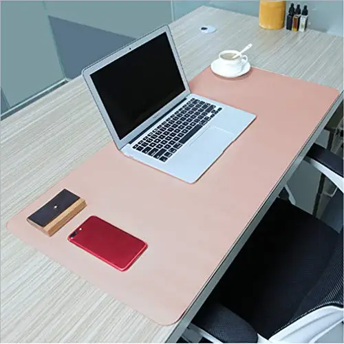 PHIFO 31.49" x15.75" Non-Slip PU Leather Desk Pad Ultra Thin 2mm Waterproof Mouse Mat for Office Home Desks, Gaming Mouse Pads - Цвет: Pink  Silver