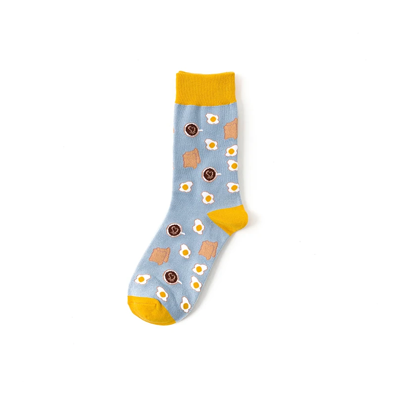 Мягкие хлопковые носки для мужчин и женщин, Забавный дизайн, авокадо, яблоко, 3D носки с фруктами Harajuku, носки с круглым вырезом - Цвет: C19-6
