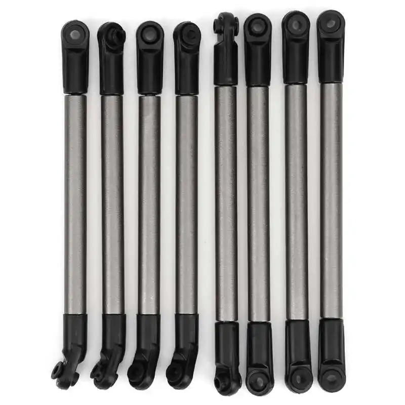 8Pcs Metal Link Rod Set Plastic Rod End Upgrade Replacement Spare Partfor 1/10 275mm Wheelbase Remote Control Crawler Car