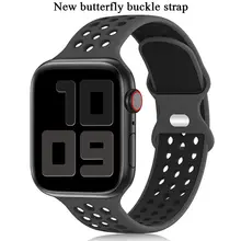 Sport Strap For Apple Watch Band 6 SE 5 4 44mm 40mm Silicone Breathable Belt Bracelet to iWatch Watchband Series 54321 38mm 42mm