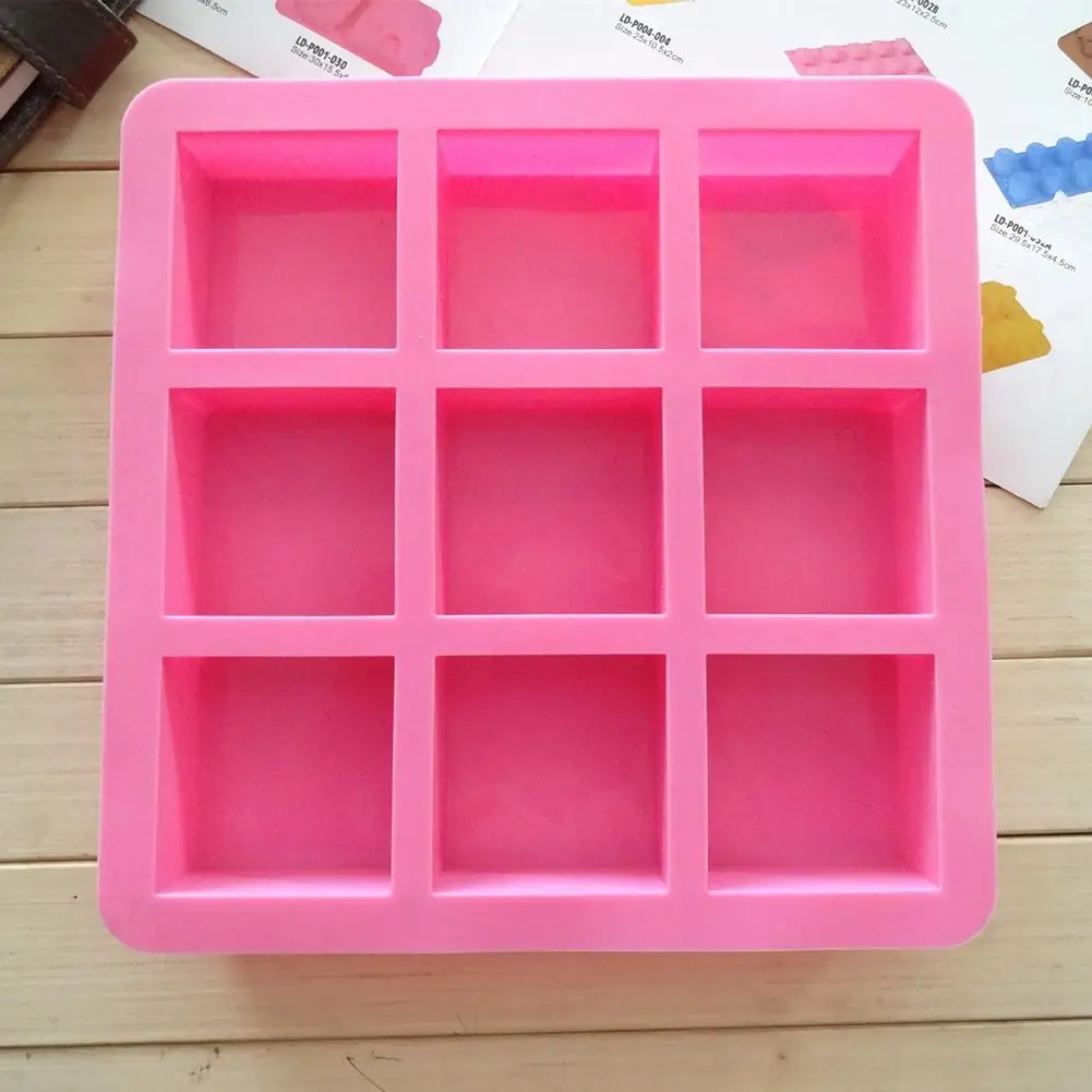 

9 Cavities Square Silicone Ice Cube Tray Maker Cookie Mold DIY Baking Tools HOT