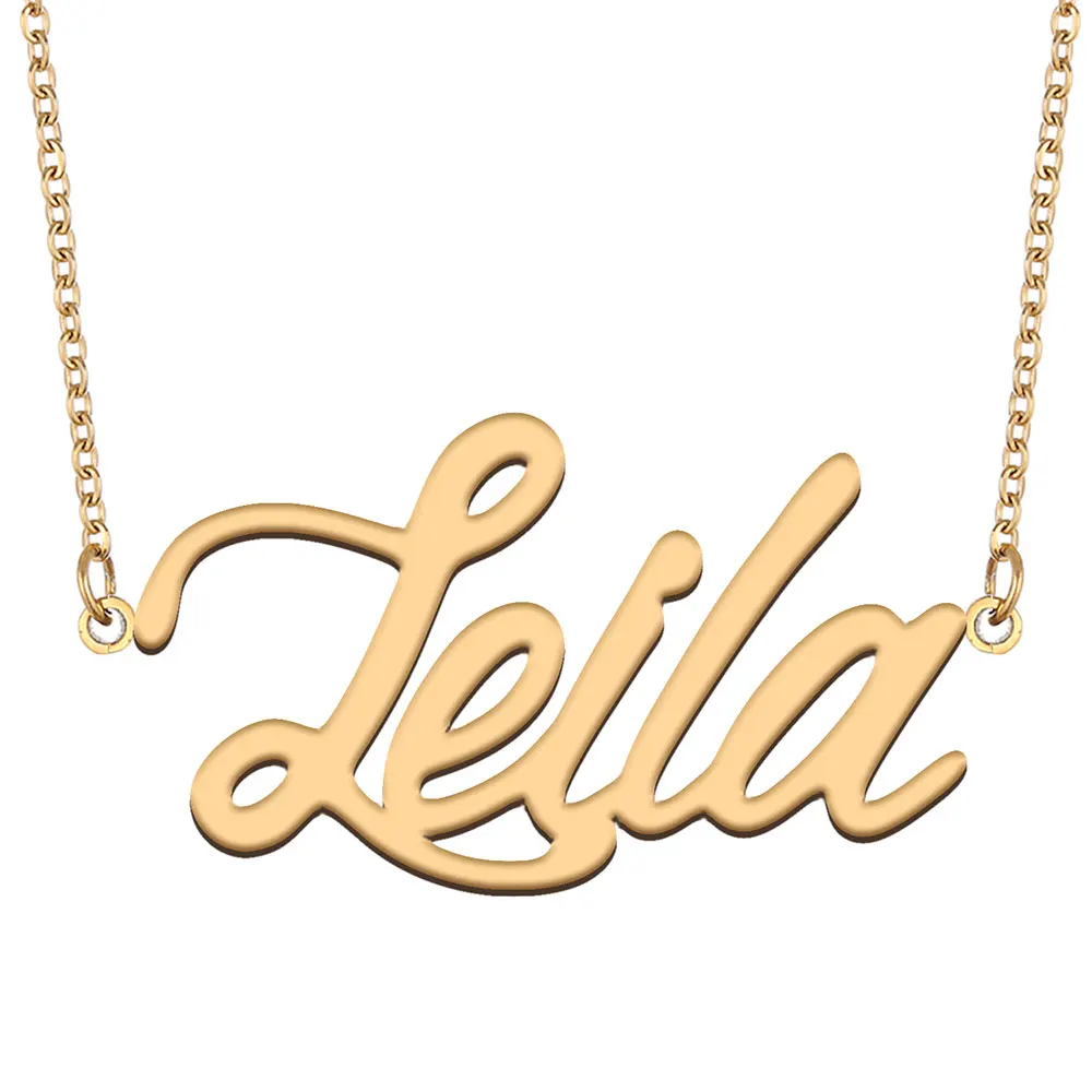Leila Papan Nama Kalung UNTUK WANITA 