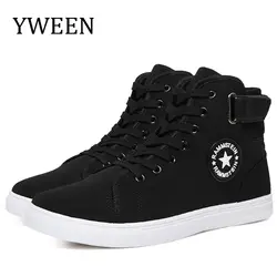 YWEEN/Мужская Вулканизированная обувь, мужские демисезонные модные кроссовки на шнуровке, однотонные мужские туфли