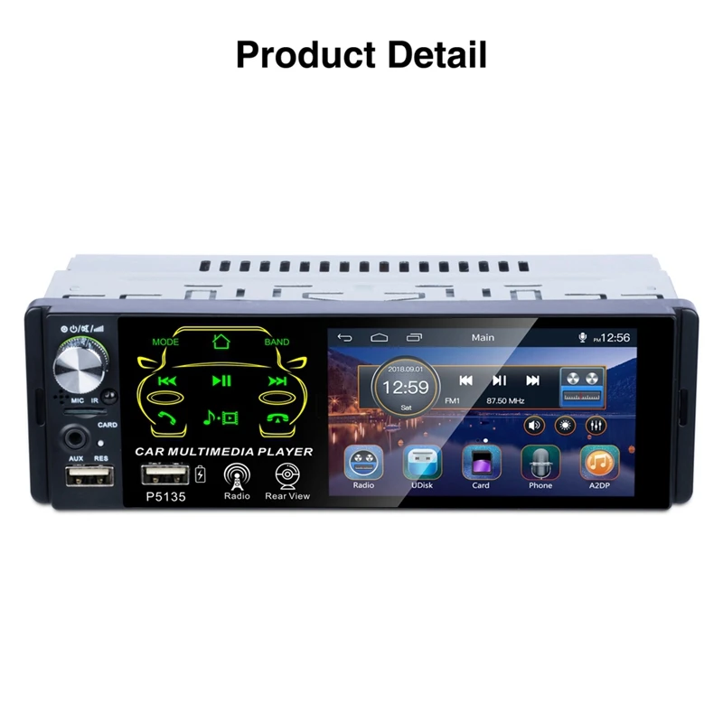 4,1 дюймов Автомагнитола RDS 1Din контактный экран Мультимедиа MP5 плеер Авто Стерео Bluetooth