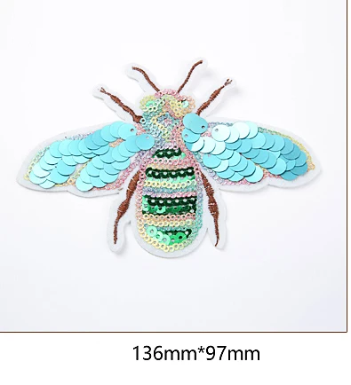 Ярко-синие блестки патчи маленькие насекомые Стрекоза пчела Жук аппликации шитье на одежду DIY патчи