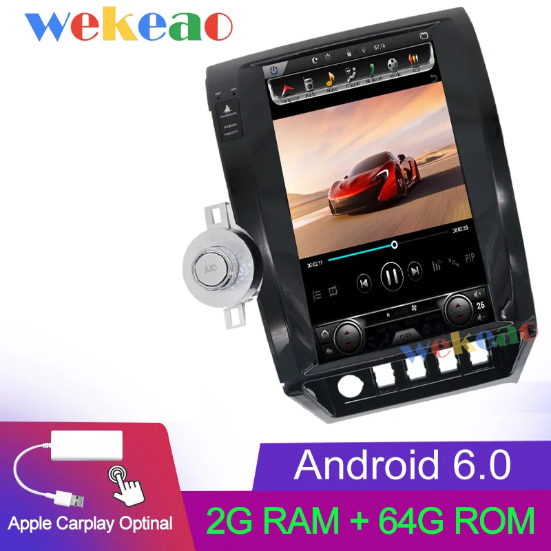 Android Car Radio Wekeao вертикальный экран Tesla стиль 13,6 ''Android 6,0 Автомобильный Dvd мультимедийный плеер для Toyota Tundra радио Automotivo 2007-2011 - Цвет: Android Car Radio