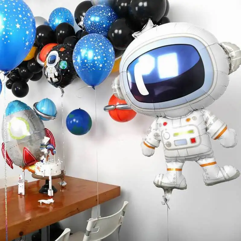 7 шт./лот вечерние воздушные шары космонавта ракета фольги Воздушные шары галактики тема вечерние для мальчиков День Рождения Декор