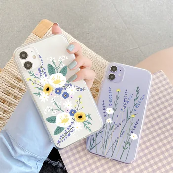

Cute Flower Clear Phone Case For Samsung Note 20 10 plus 8 9 A30 A50 A40 A70 A71 A51 A80 S8 S10E S9 S10 S20 plus Soft Back Cover