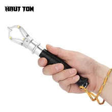 HAUT TON Stainless Steel Fish Gripper Cutter Plier Lip Control Hold with Weight Scale Ruler Tool Carp Fishing Clamp Clip Tackles