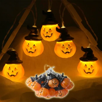 

1 Set 10/16/20 LEDs Halloween Pumpkin LED String Lights Garden Home Party Decoration Holiday String Light Halloween Lights
