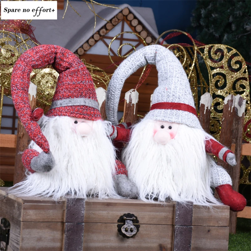 40cm Christmas Dolls Ornaments Santa Claus Navidad Figurine Christmas Decorations for Home Xmas Tree Ornament New Year Gift